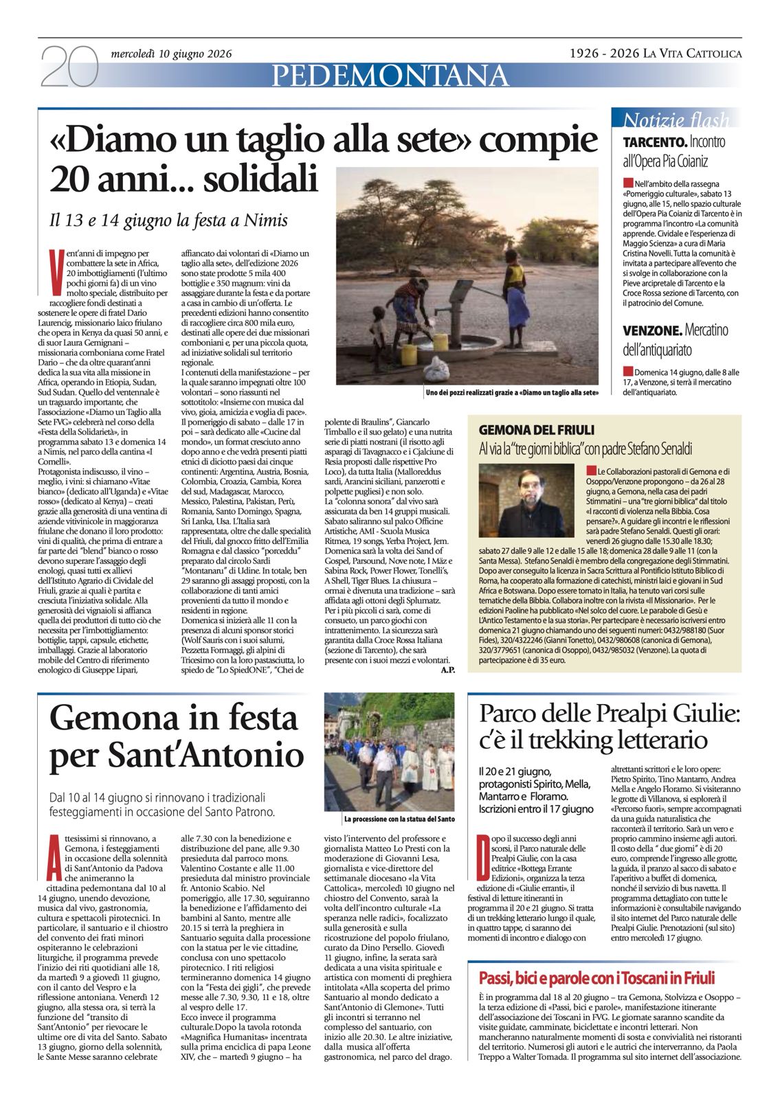 «Diamo un taglio alla sete» compie 20 anni... solidali
